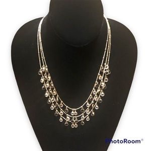 Anne Klein three tier black and white crystal necklace